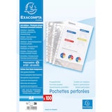 thumbnail of Exacompta 5000E 1x Packung mit 100 Prospekthüllen glatt und gelocht aus PP 60µ, DIN A4 - Kristall