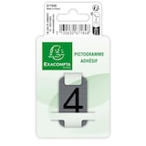 thumbnail of Exacompta 67184E 1x Hinweisschild selbstklebend, Aluminiumoptik, Zahl 4 2,5x4,4 cm - Grau