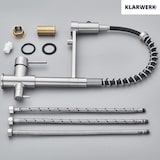 thumbnail of Bernd | Estera filtrante cepillada plateada para gastronomía de 3 vías Grifo ósmosis de acero inoxidable con resorte para cocina giratorio 360°