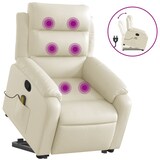 thumbnail of vidaXL Massagesessel mit Aufstehhilfe Creme Kunstleder