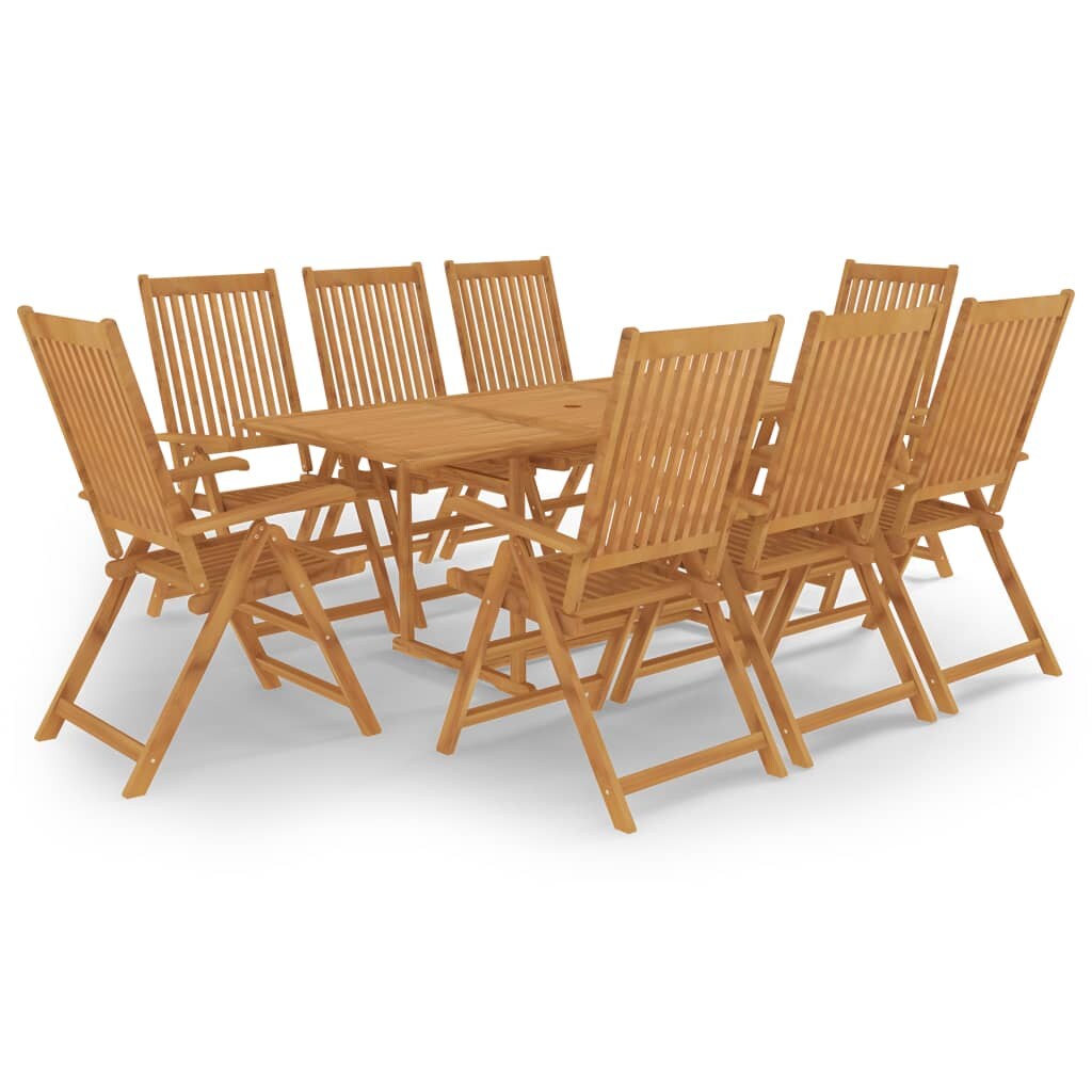 Helloshop26 - Gartenmöbelset 9-teilig Massivholz Teak 02_0018250