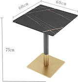 thumbnail of Gastronomiemöbel, Esstisch, Cafétisch, Sintersteinplatte, Metallbeine, Schwarz-Gold, quadratischer Tisch 60×60×75 cm /Y-HBJ-60F/