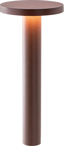 TIBERIO Pollerleuchte Led 10W 82° IP65 3000K 20D 45cm in Aluminium-Corten-Finish - Professionelle Außenbeleuchtung für Gärten