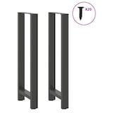 thumbnail of Pieds De Table De Bar Anthracite 2 Pièces 40 X (110 111) Cm Acier