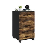 thumbnail of Relaxdays Rollcontainer, 5 Schubladen, HxBxT: 69 x 40 x 40 cm, Aktenschrank auf Rollen, Bürocontainer, schwarz/braun