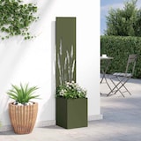 thumbnail of vidaXL Blumentopf mit dekorativem Paneel Olivgrün 32 x 140 cm