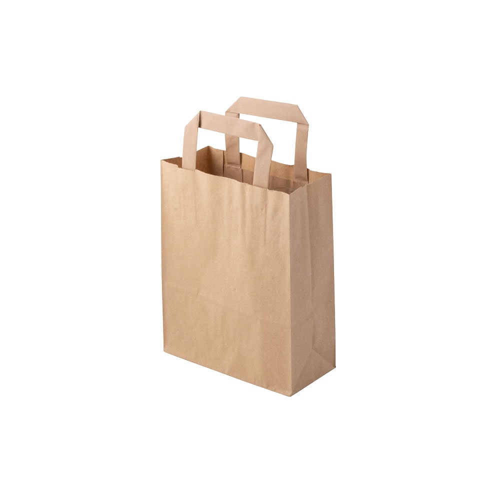 greenbox - Tragetaschen aus Recyclingpapier S, 18 x 8 x 22 cm, braun                                   , 250 St.