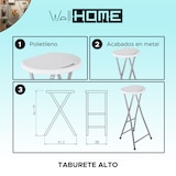 thumbnail of Wellhome - Banqueta alta com acabamento em metal 31,5x28x70 cm