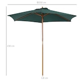 thumbnail of Outsunny Ombrellone da Giardino e Terrazza in Legno Poliestere Verde