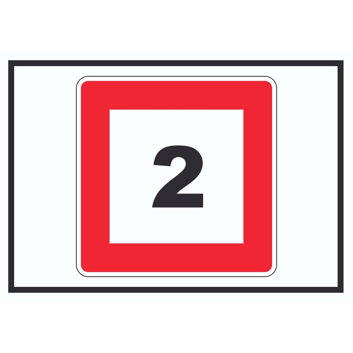 Höchstgeschwindigkeit 2 km/h nicht zu überschreiten Schild mit Symbol A0 (841x1189mm)