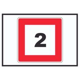 thumbnail of Höchstgeschwindigkeit 2 km/h nicht zu überschreiten Schild mit Symbol A0 (841x1189mm)