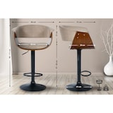 thumbnail of Taburete de bar Vestal Nogal/crema/Tela