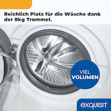 thumbnail of Exquisit Waschmaschine 8kg, Energieeffizienzklasse A, max. 1400 U/Min, 13 Programme, Startzeitvorwahl, Kindersicherung, WA58014-020A weiss