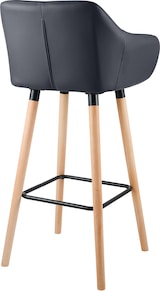 thumbnail of 2er Set Barhocker MIRID - Kunstleder Schwarz 55x46x99 cm | Barstuhl Mit Lehne Tresenhocker Tresenstuhl Kneipenhocker Kneipenstuhl