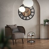 thumbnail of Beistelltisch Tisch Couchtisch Sofatisch 2 Ebenen Metall Holz Schwarz Rund Ø35cm