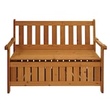 thumbnail of Gartenbank HWC-L68 mit Stauraum, Truhenbank Sitzbank Staufach Aufbewahrung, Outdoor Tanne Holz FSC® 114cm, braun