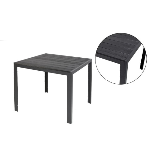 Aluminium Gartentisch Beistelltisch Esstisch Balkontisch Non-Wood Platte 80x80cm : 80x80x75 cm