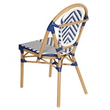thumbnail of Chaise de terrasse style bistrot parisien en aluminium et rotin bleu