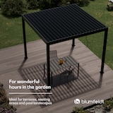 thumbnail of LuminaHaven Pavillon 3x3 m verzinktes Lamellen-Stahldach schützt vor Sonne, Regen und Wind Schwarz