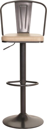 thumbnail of 2er-Set Barhocker mit Lehne | Sitzhöhe 63-83cm | höhenverstellbar drehbar Industrial Kunstleder Metall | vintage Beige| Tresenhocker Barstuhl