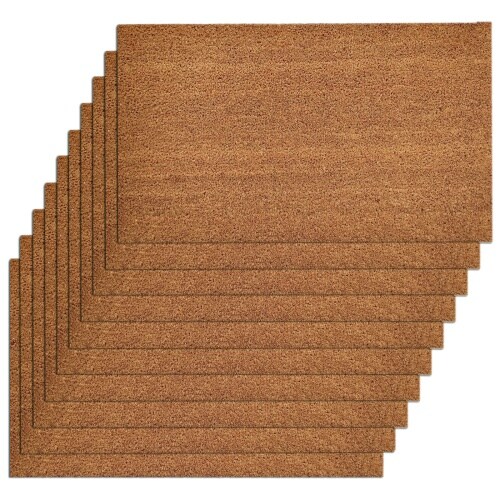 Kokosmatte 10er Set Türvorleger Schmutzfangmatte Fußmatte Fußabtreter einfarbig für Haustür : 60 x 90 cm