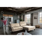 thumbnail of KAWOLA Sofa MALTA Ecksofa Stoff beige mit Kopfstütze Recamiere rechts