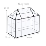 thumbnail of Relaxdays Pflanzenterrarium, Glas & Kupfer, 27x30x15 cm, Deko Glashaus Kakteen & Moos, Glaskasten Fensterbank, schwarz