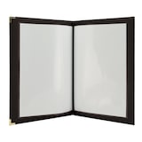 thumbnail of Securit® Box mit 20 A4 Speisekartenhüllen "Classic" – Schwarz – Kunstleder – 4 Seiten
