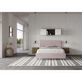 thumbnail of Cama con somier acolchada 140x210 microfibra lila Adele