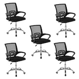 thumbnail of 5-pack DASCK Bureaustoelen – Ergonomische Mesh Stoelen met Verstelbare Hoogte en Verchroomd Onderstel