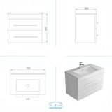 thumbnail of Alpenberger Bad Waschbecken mit Unterschrank | Gäste WC Waschtisch 70 cm | Badmöbel Set Waschbeckenunterschrank Hängend | Badunterschrank Vormontiert