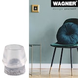 thumbnail of WAGNER Kappen für Stahlrohr rund 4tlg. - Ø 12-15/14-17 x 19 mm, Abrieb Filz 9 mm, Kunststoff transparent - 15055599