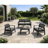 thumbnail of Salon de jardin Extérieur 4 personnes Gris Anthracite Canapé 2 places + 2 fauteuils + Table basse + 4 Coussins KZ GARDEN