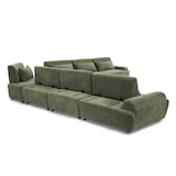 thumbnail of Divano angolare modulare a 7 posti con schienale regolabile, verde, L 449 x l 449 x h 82 cm Oviala