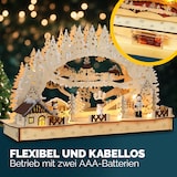 thumbnail of Monzana Schwibbogen Winterdorf Holz Hellbraun LED Beleuchtet Weihnachten Deko Weihnachtsbogen Lichterbogen