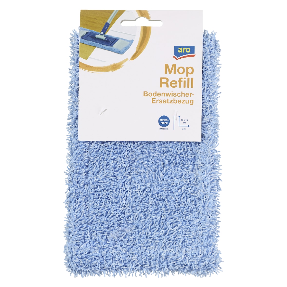 aro Reserveovertrek voor vloermop, microvezel, 43 x 14 cm, blauw