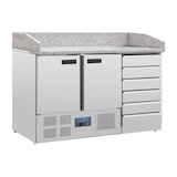 thumbnail of Comptoir à pizza dessus marbre 2 portes 6 tiroirs à pâtons compresseur inférieur | Polar - CT425 - 230 V
