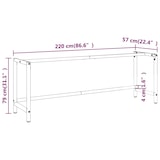 thumbnail of vidaXL Werkbankframe 220x57x79 cm metaal matzwart en matrood
