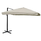 thumbnail of Gastronomie-Ampelschirm HWC-A96, Sonnenschirm, 3x3m (Ø4,24m) Polyester/Alu 23kg ~ Flap, creme-grau ohne Ständer