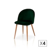 thumbnail of Pack de 4 sillas de comedor estilo Vintage color Verde Botella. Modelo Mercedes