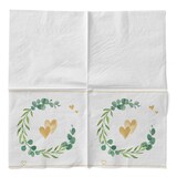 thumbnail of Sovie HOME Serviette Eukalyptus/Herzen aus Tissue 33 x 33 cm, 20 Stück