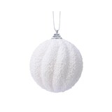 thumbnail of 12 Weihnachtskugeln 8cm Kunststoff Glitzer geriffelt Styropor Christbaumkugeln