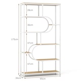 thumbnail of COSTWAY Libreria a 5 ripiani, scaffale aperto indipendente, espositore con struttura in metallo (beige e bianco, a forma di U)