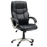thumbnail of Bürostuhl ergonomisch höhenverstellbar 124x68x73 cm Schwarz mit Wippfunktion 360 Grad drehbar gepolstert Kunstleder Metallgestell