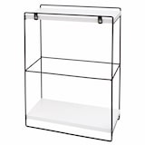 thumbnail of Wandplank HWC-K77, Hangende plank Keukenplank, massief hout metaal industrieel 2 planken 50x35x17cm ~ wit