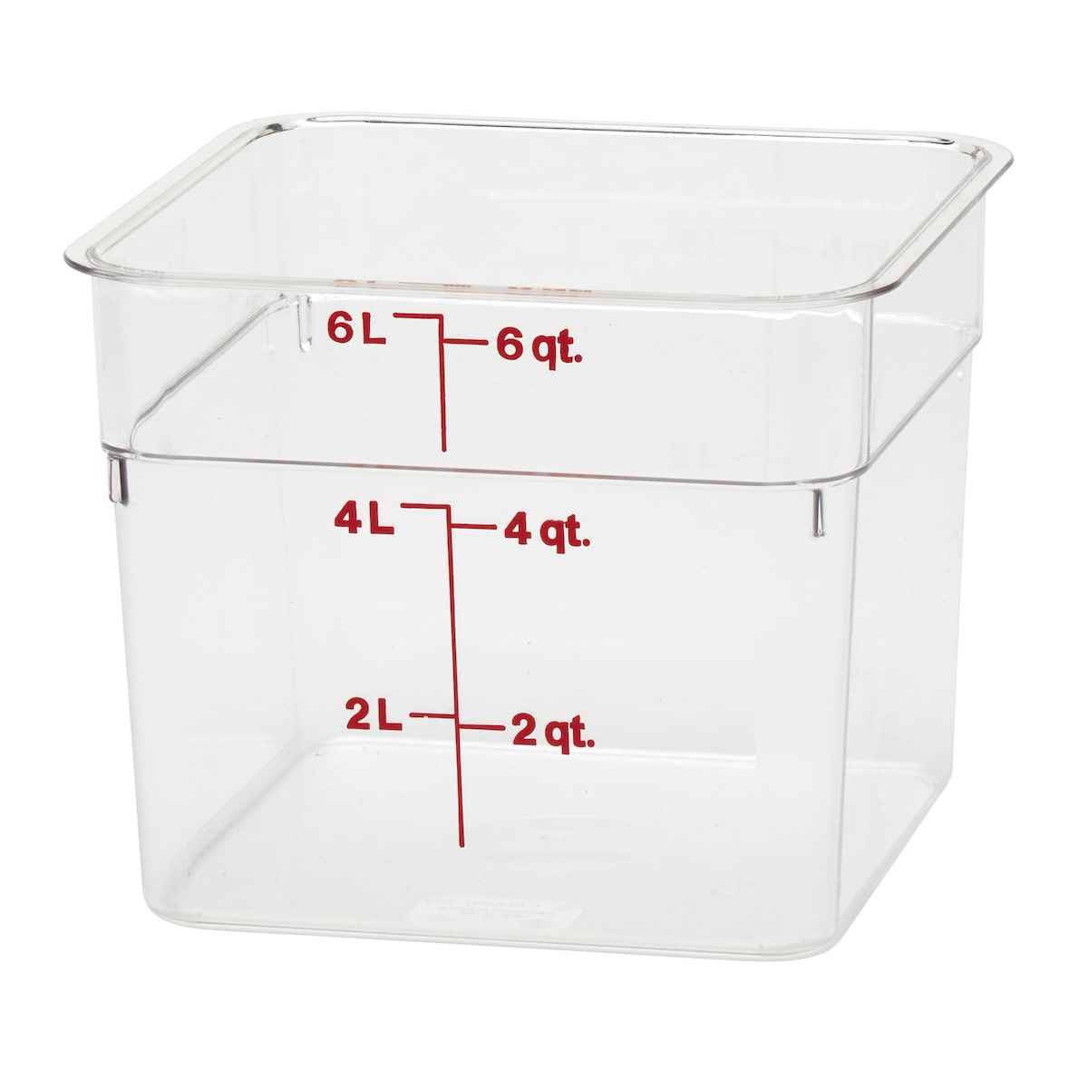 CAMBRO - 6SFSCW-135 - Recipiente quadrado 5,7 L - 21,5 x 21,5 x 18,5 cm - Transparente (Tampa não incluída) - Contém 1 unidade.
