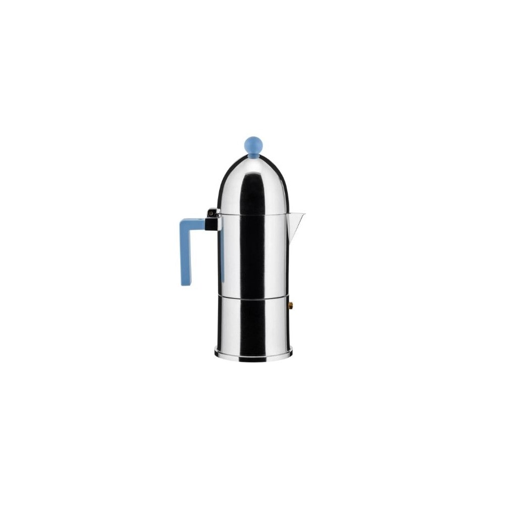 la cupola, 6-tassen-induktionskaffeemaschine mit blauer griff, alessi