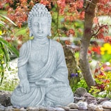 thumbnail of Relaxdays Buddha Figur sitzend, 40 cm hoch, Feng Shui Deko, wetterfest & frostsicher, große Garten Dekofigur, hellgrau