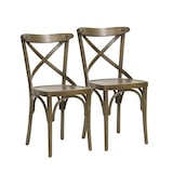 thumbnail of METRO PROFESSIONAL Restaurantstoel Cross set van 2, beukenhout, vintage bruin