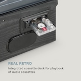 thumbnail of Oakland DAB Retro-Stereoanlage DAB+/FM BT-Funktion Vinyl CD Kassette Schwarzes Holz